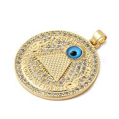 Brass Micro Pave Cubic Zirconia Pendants&nbsp;KK-H267-085G