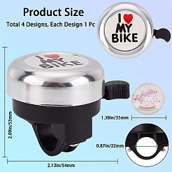 I Love My Bike Alloy Bicycle Bells&nbsp;FIND-WH0117-97B