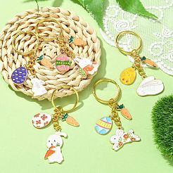 Easter Egg & Rabbit & Carrot Alloy Enamel Pendant Keychain&nbsp;KEYC-JKC00580
