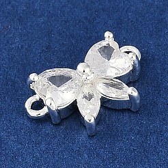 Brass Clear Cubic Zirconia Connector Charms&nbsp;KK-I719-03S
