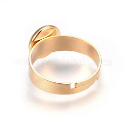 Ion Plating(IP) Adjustable 201 Stainless Steel Finger Rings Components&nbsp;STAS-G187-01G-8mm