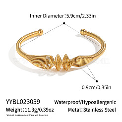 304 Stainless Steel Spiral Open Cuff Bangles for Women&nbsp;MC0249