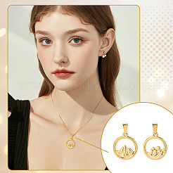 4Pcs 2 Styles Ion Plating(IP) 304 Stainless Steel Pendants&nbsp;STAS-UN0061-11