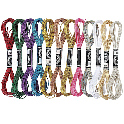 12 Skeins 12 Colors 12-Ply Metallic Polyester Embroidery Floss&nbsp;OCOR-CY0002-05