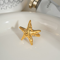 Starfish 304 Stainless Steel Open Cuff Rings for Women&nbsp;CL0615