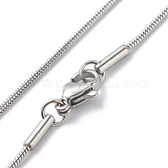 Natural Aquamarine Irregular Rough Nugget Pendant Necklace with 304 Stainless Steel Snake Chains&nbsp;NJEW-JN04021