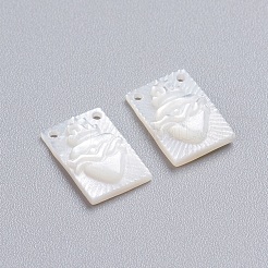 Natural White Shell Mother of Pearl Shell Charms&nbsp;SSHEL-I024-05
