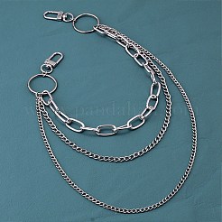Alloy Three-layer Chain Belts for Pants&nbsp;AJEW-WH20080-51P
