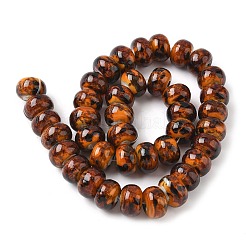 Handmade Gold Sand Lampwork Beads Strands&nbsp;LAMP-Q045-08A-04