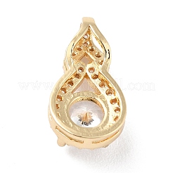 Rack Plating Brass Micro Pave Clear Cubic Zirconia Pendants&nbsp;ZIRC-F128-02G