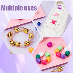 4 Sets 4 Colors Plastic Large-Hole Jute Braid Dreadlock Accessory&nbsp;OHAR-GA0001-19