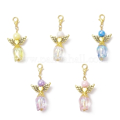 Tulip Angel Glass Beaded & Acrylic Pendants Decorations&nbsp;HJEW-JM03596-02