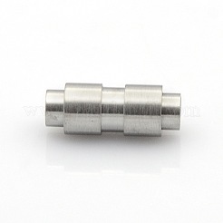 Tarnish Resistant 304 Stainless Steel Matte Surface Magnetic Clasps with Glue-in Ends&nbsp;STAS-O042-C-26
