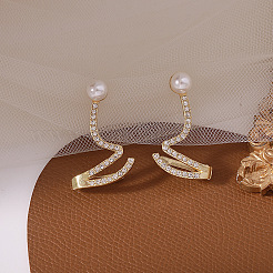 Alloy Crystal Rhinestone Stud Earrings&nbsp;FS-WGE6FC8-01