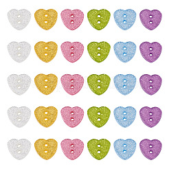 30Pcs 6 Colors Resin Buttons&nbsp;BUTT-TA0001-57