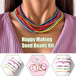 DIY Round Glass Beads Bracelet Making Kits&nbsp;SEED-YW0002-64A