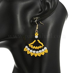 Seed Glass Woven Dangle Earrings&nbsp;EJEW-MZ00794-03