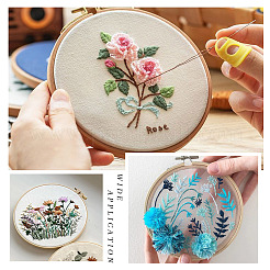 Plastic Imitation Bamboo Cross Stitch Embroidery Hoops&nbsp;TOOL-TADJ0001-03B
