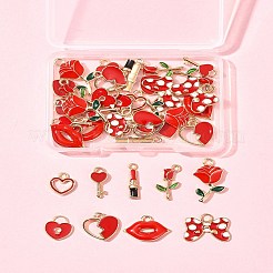 40Pcs 10 Styles Valentine's Day Alloy with Enamel Pendants&nbsp;ENAM-FS0002-39
