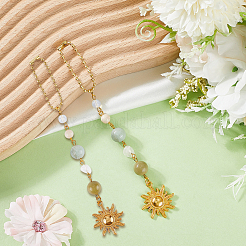 2Pcs Natural Gemstone Beads Pendant Decorations&nbsp;HJEW-CN0001-41
