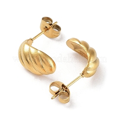 Ion Plating(IP) 304 Stainless Steel Croissant Ear Studs for Women&nbsp;EJEW-P234-02G