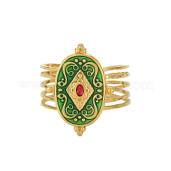 304 Stainless Steel Enamel Multi-strand Rings for Women&nbsp;STAS-OY012-54G