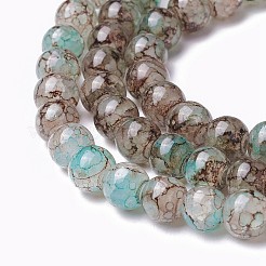 Spray Painted Glass Beads Strands&nbsp;GLAA-A038-C-48