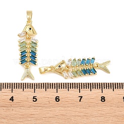 Brass Colorful Cubic Zirconia Pendants&nbsp;X-KK-E800-05B-G