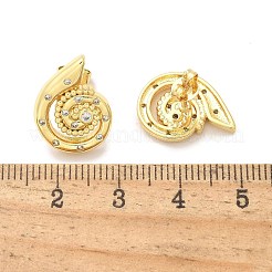 Brass Micro Pave Clear Cubic Zirconia Stud Earrings&nbsp;EJEW-P303-03G
