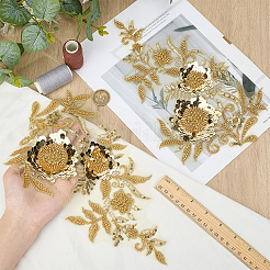 1Pair Flower Lace Polyester Embroidery Organza Ornament Accessories&nbsp;DIY-CY0002-32A