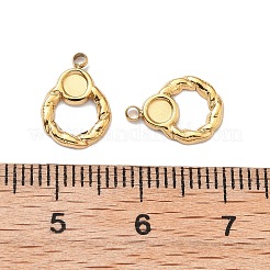 Ion Plating(IP) 304 Stainless Steel Pendant Cabochon Settings&nbsp;STAS-G347-03G