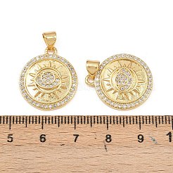 Brass Micro Pave Clear Cubic Zirconia Pendants&nbsp;KK-F919-36G