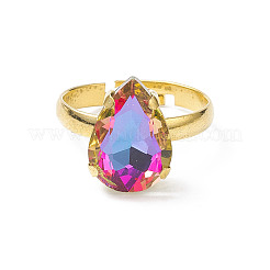 Glass Rhinestone Adjustable Rings&nbsp;RJEW-JR00558