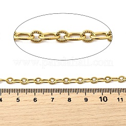 304 Stainless Steel Textured Oval Link Chains&nbsp;CHS-C018-08G