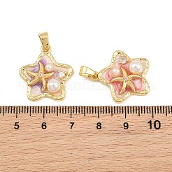 Brass Enamel Pendants&nbsp;KK-CBAEBFB-10G