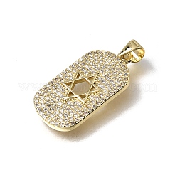 Brass Micro Pave Clear Cubic Zirconia Pendants&nbsp;KK-C262-20G
