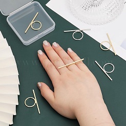 8Pcs 2 Colors Alloy Rectangle Bar Finger Ring for Women&nbsp;FIND-CA0007-09