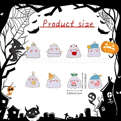 24Pcs 8 Style Halloween Theme Alloy Enamel Pendants&nbsp;ENAM-SZ0004-24