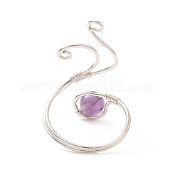 Gemstone Round Beaded Open Cuff Ring&nbsp;RJEW-JR00545