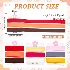 9 Colors Cotton Polyester Ribbon&nbsp;OCOR-PH0005-84