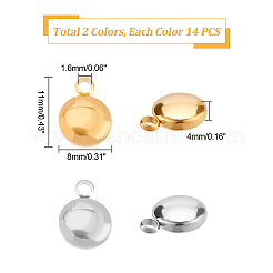 28Pcs 2 Colors 304 Stainless Steel Pendants&nbsp;STAS-UN0037-04
