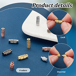 100Pcs 4 Colors Column Brass Screw Clasps&nbsp;KK-PH0010-58