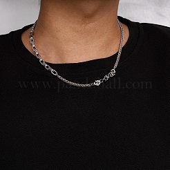 304 Stainless Steel Mixed Chain Necklaces for Women Men&nbsp;WGF6235-01