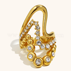 316 Surgical Stainless Steel with Clear Cubic Zirconia Finger Rings&nbsp;FS-WG515DE-03