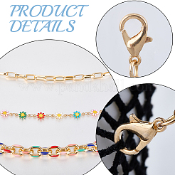 1 Set 3 Styles Iron Hat Chain with Lobster Claw Clasp&nbsp;HJEW-CN0001-31B