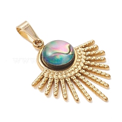 Natural Paua Shell Pendants&nbsp;PALLOY-JF05227-01