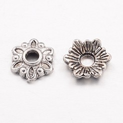 6-Petal Tibetan Style Alloy Bead Cap&nbsp;TIBE-O004-46AS-LF