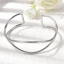 304 Stainless Steel Cuff Bangles for Women&nbsp;BJEW-Z150-01P-02