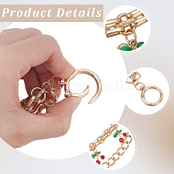 1Pc Zinc Alloy with Resin and PU Leather Dark Red Cherry Purse Decorative Chains&nbsp;AJEW-SC0002-99B