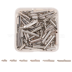 120Pcs 6 Styles Iron Slide On End Clasp Tubes&nbsp;IFIN-CJ0001-47